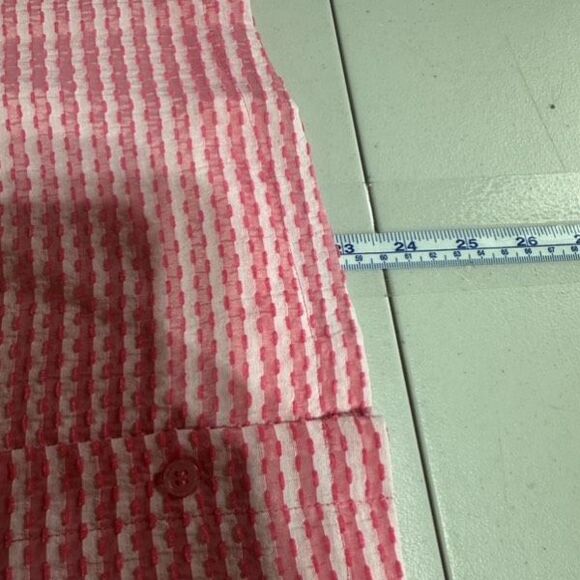 NWT Sedge Red & White Ruffle Short Suit Set Size Medium Candy Stripe Blouse - Picture 10 of 16